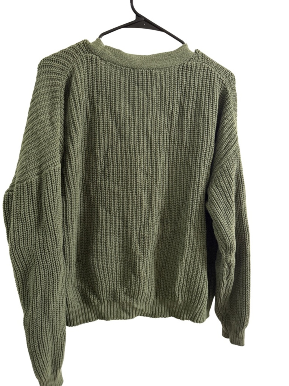 Time and Tru Olive Green Chunky Knit Button Cardigan - Picture 2 of 3